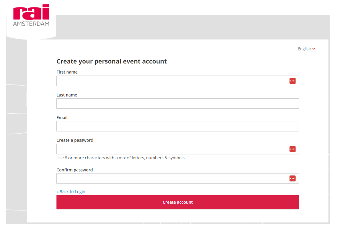 Login Webshop – RAI Amsterdam - Exhibitor Help Center